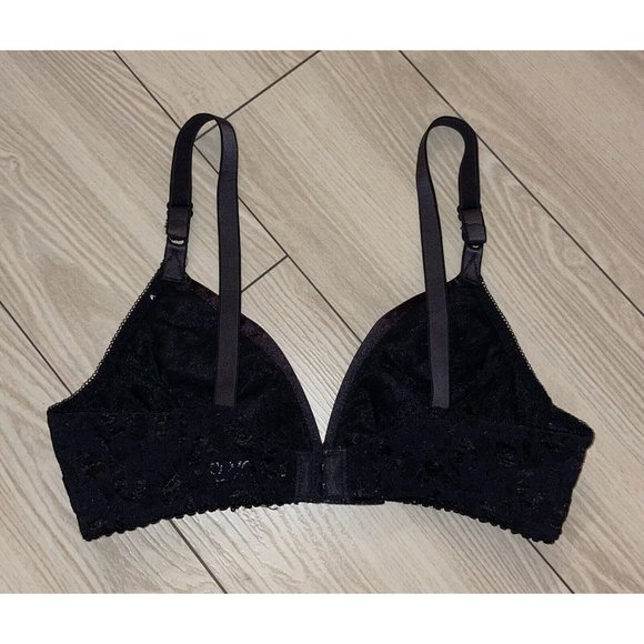 Vtg Vintage Maidenform Rendezvous 8348 Satin and Lace Bra Wire Free 34B Black - Picture 4 of 6